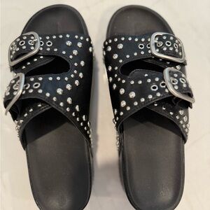 Black Studded Women's Sandals